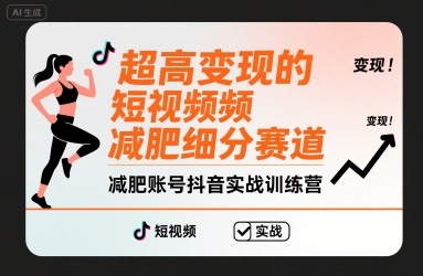 超高变现的短视频减肥细分赛道,减肥账号抖音实战训练营插图 超高变现的短视频减肥细分赛道,减肥账号抖音实战训练营
