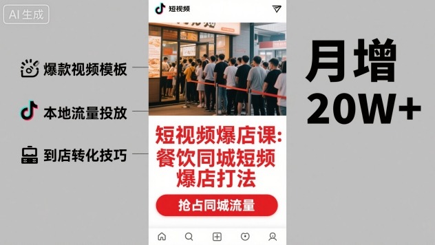 短视频爆店课,餐饮同城短视频爆店打法插图 短视频爆店课,餐饮同城短视频爆店打法
