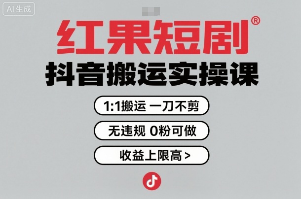 红果短剧拉新之抖音搬运实操课,1:1搬运,一刀不剪,无违规,0粉可做,收益上限高插图 红果短剧拉新之抖音搬运实操课,1:1搬运,一刀不剪,无违规,0粉可做,收益上限高