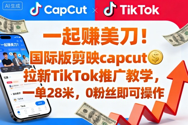 一起賺美刀!国际版剪映capcut拉新TikTok推广教学,一单28米,0粉丝即可操作(附推广入口和教学)插图 一起賺美刀!国际版剪映capcut拉新TikTok推广教学,一单28米,0粉丝即可操作(附推广入口和教学)
