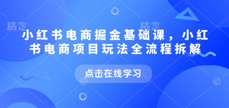 小红书电商掘金课,小红书电商项目玩法全流程拆解(更新9月)插图 小红书电商掘金课,小红书电商项目玩法全流程拆解(更新9月)
