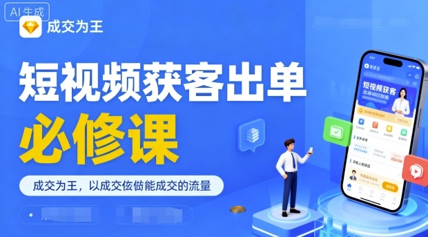 短视频获客出单必修课,成交为王,以成交为导向,直接做能成交的流量插图 短视频获客出单必修课,成交为王,以成交为导向,直接做能成交的流量