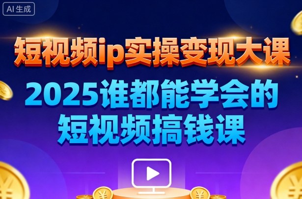 短视频ip实操变现大课,7月26-27日广州站线下课,2025谁都能学会的短视频搞钱课插图 短视频ip实操变现大课,7月26-27日广州站线下课,2025谁都能学会的短视频搞钱课