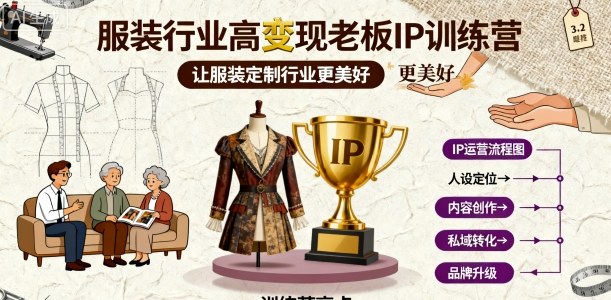 服装行业高变现老板IP训练营,让服装定制行业更美好插图 服装行业高变现老板IP训练营,让服装定制行业更美好