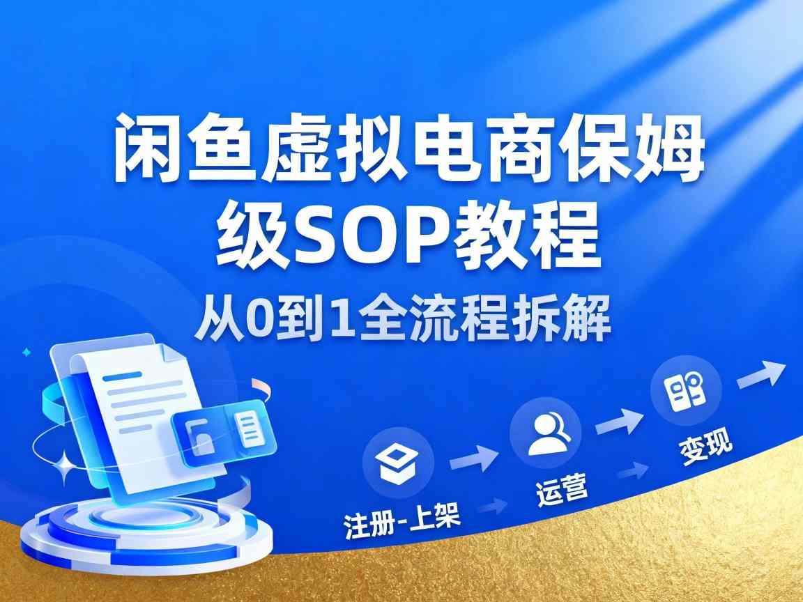 闲鱼虚拟电商,月入轻松过1W,保姆级SOP教程插图 闲鱼虚拟电商,月入轻松过1W,保姆级SOP教程插图