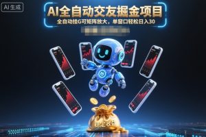 AI全自动交友掘金项目，全自动挂G可矩阵放大，单窗口轻松日入30+【揭秘】