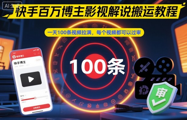 快手百万博主影视解说搬运教程,一天100条视频拉满,每个视频都可以过审插图 快手百万博主影视解说搬运教程,一天100条视频拉满,每个视频都可以过审