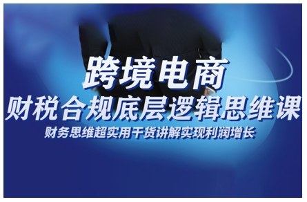 跨境电商财稅合规底层逻辑思维课,财务思维超实用于货讲解实现利润增长插图 跨境电商财稅合规底层逻辑思维课,财务思维超实用于货讲解实现利润增长