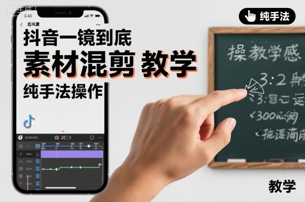 抖音一镜到底素材混剪教学,纯手法操作插图 抖音一镜到底素材混剪教学,纯手法操作