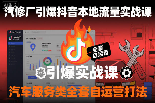 汽修厂引爆抖音本地流量实战课,汽车服务类全套自运营打法插图 汽修厂引爆抖音本地流量实战课,汽车服务类全套自运营打法