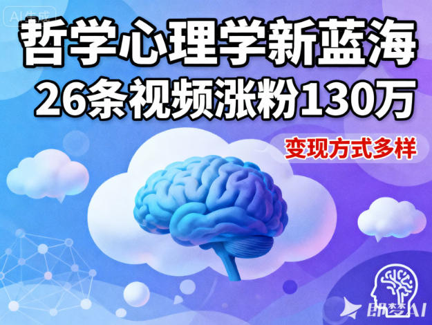 短视频新蓝海,哲学心理学赛道,26条视频涨粉130W,变现方式多样插图 短视频新蓝海,哲学心理学赛道,26条视频涨粉130W,变现方式多样