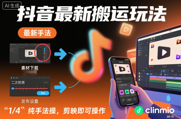 抖音最新搬运玩法,纯手法操作,剪映即可操作插图 抖音最新搬运玩法,纯手法操作,剪映即可操作