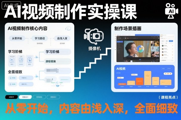 AI视频制作实操课,从零开始,内容由浅入深,全面细致插图 AI视频制作实操课,从零开始,内容由浅入深,全面细致