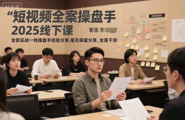 短视频全案操盘手2025线下课,全部实战一线操盘手经验分享,毫无保留分享,全是干货插图 短视频全案操盘手2025线下课,全部实战一线操盘手经验分享,毫无保留分享,全是干货