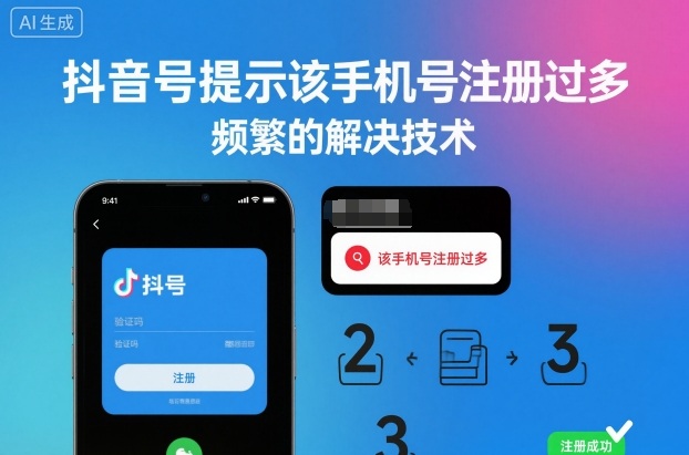 抖音号提示该手机号注册过多,频繁的解决技术插图 抖音号提示该手机号注册过多,频繁的解决技术