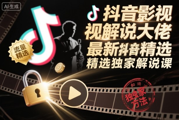 抖音影视解说大佬最新抖音进精选和独家方法,精选独家解说课插图 抖音影视解说大佬最新抖音进精选和独家方法,精选独家解说课