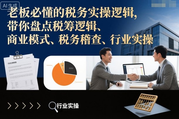 老板必懂的税务实操逻辑,带你盘点税筹逻辑、商业模式、税务稽查、行业实操插图 老板必懂的税务实操逻辑,带你盘点税筹逻辑、商业模式、税务稽查、行业实操