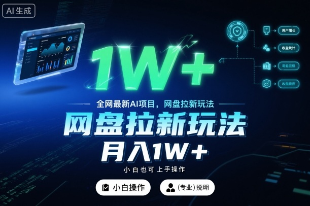 全网最新AI项目,网盘拉新玩法,小白也可上手操作,月入1W+【揭秘】插图 全网最新AI项目,网盘拉新玩法,小白也可上手操作,月入1W+【揭秘】