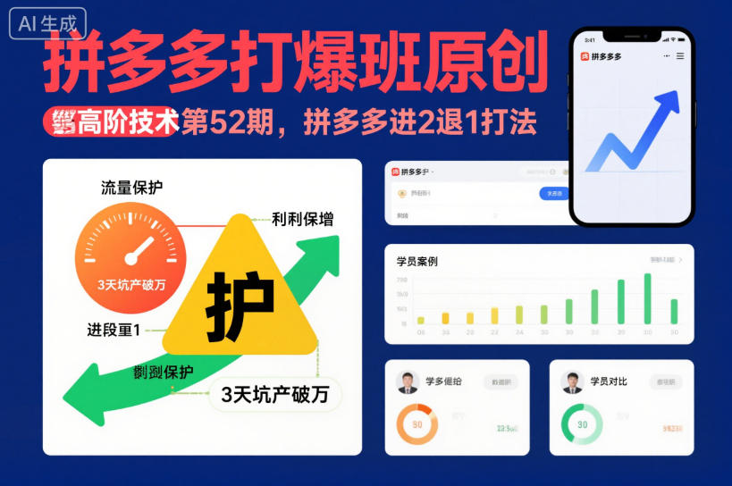 拼多多打爆班原创高阶技术第52期,拼多多进2退1打法插图 拼多多打爆班原创高阶技术第52期,拼多多进2退1打法