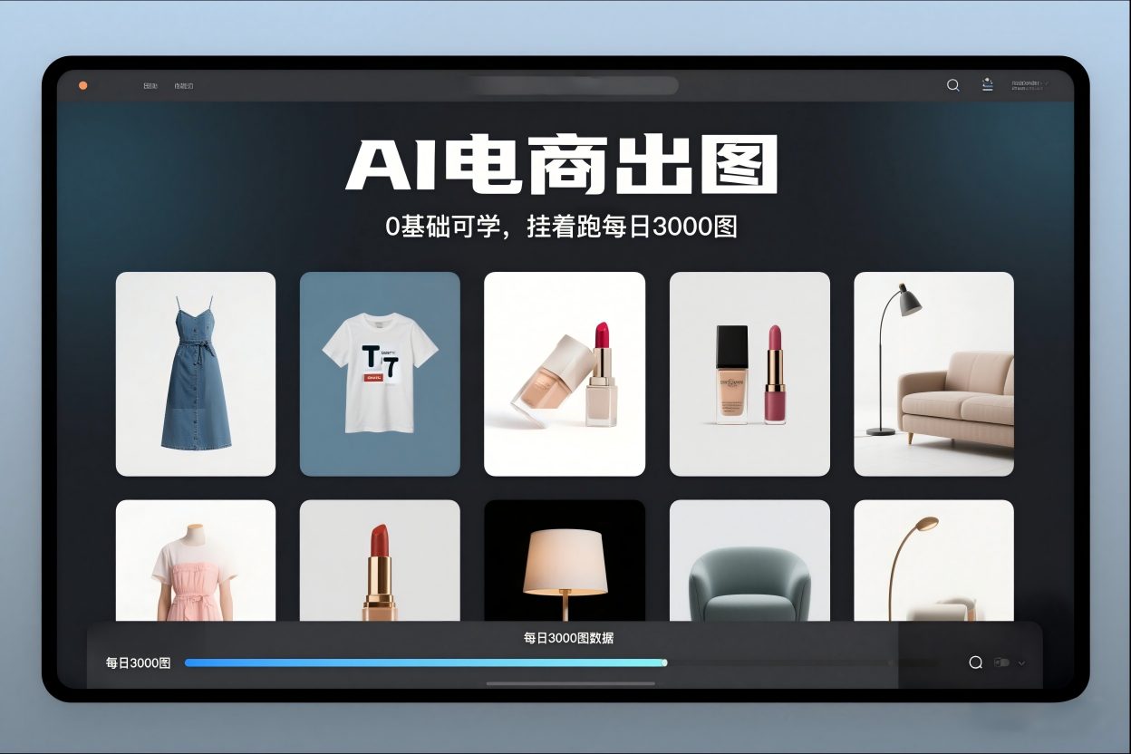 AI电商出图,0基础可学,挂着跑每日3000图插图 AI电商出图,0基础可学,挂着跑每日3000图