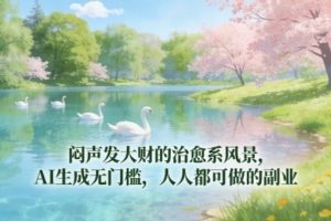 闷声发大财的治愈系风景，AI生成无门槛，人人都可做的副业