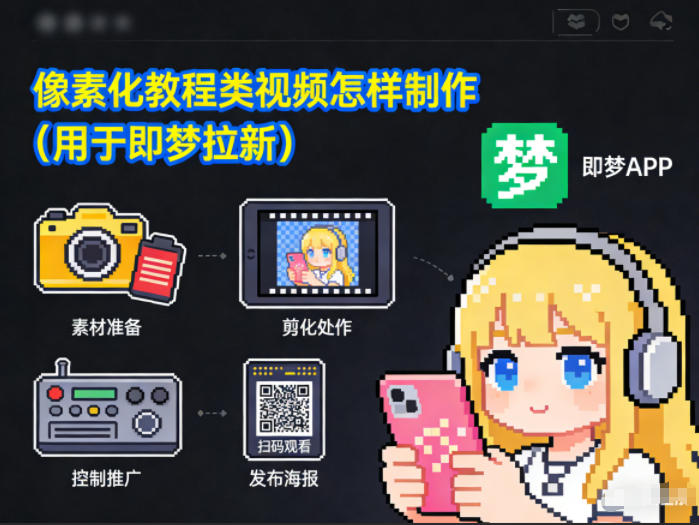 像素化教程类视频怎样制作(用于即梦拉新)插图 像素化教程类视频怎样制作(用于即梦拉新)