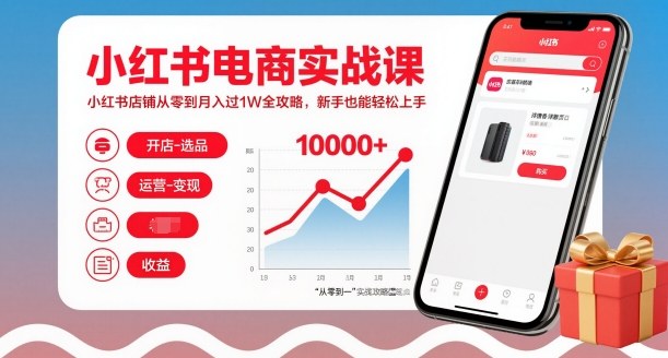 小红书电商实战课,小红书店铺从零到月入过1W全攻略,新手也能轻松上手插图 小红书电商实战课,小红书店铺从零到月入过1W全攻略,新手也能轻松上手