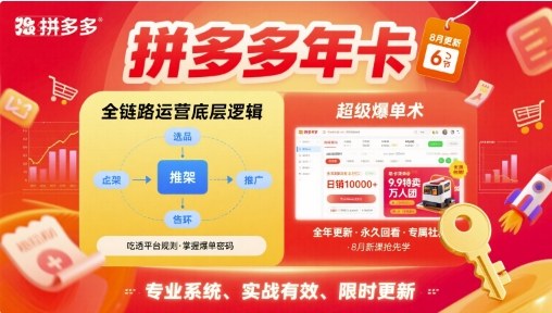 拼多多年卡,拼多多全链路运营底层逻辑,超级爆单术【更新12月】插图 拼多多年卡,拼多多全链路运营底层逻辑,超级爆单术【更新12月】
