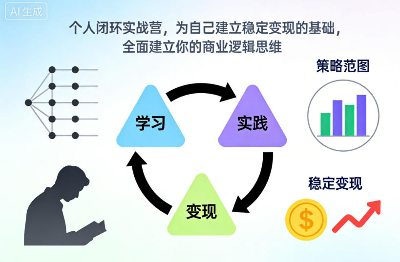 个人闭环实战营,为自己建立稳定变现的基础,全面建立你的商业逻辑思维插图 个人闭环实战营,为自己建立稳定变现的基础,全面建立你的商业逻辑思维