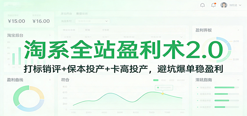 淘系全站盈利术2.0:打标销评+保本投产+卡高投产,避坑爆单稳盈利884 作者:福缘创业网 帖子ID:118900 淘系全站盈利术2.0:打标销评+保本投产+卡高投产,避坑爆单稳盈利884 作者:福缘创业网 帖子ID:118900
