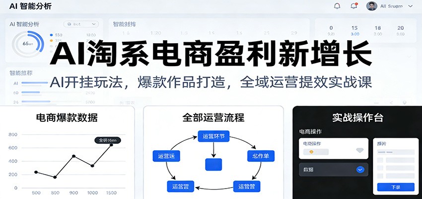 AI淘系电商盈利新增长,AI开挂玩法,爆款作品打造,全域运营提效实战课2974 作者:福缘创业网 帖子ID:118863 AI淘系电商盈利新增长,AI开挂玩法,爆款作品打造,全域运营提效实战课2974 作者:福缘创业网 帖子ID:118863