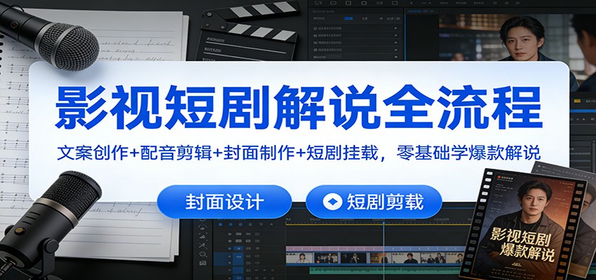 影视短剧解说全流程:文案创作+配音剪辑+封面制作+短剧挂载,零基础学爆款解说8664 作者:福缘创业网 帖子ID:118887 影视短剧解说全流程:文案创作+配音剪辑+封面制作+短剧挂载,零基础学爆款解说8664 作者:福缘创业网 帖子ID:118887