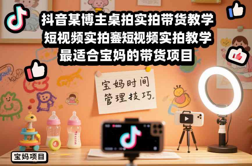 抖音某博主桌拍实拍带货教学,短视频实拍教学,最适合宝妈的带货项目插图 抖音某博主桌拍实拍带货教学,短视频实拍教学,最适合宝妈的带货项目