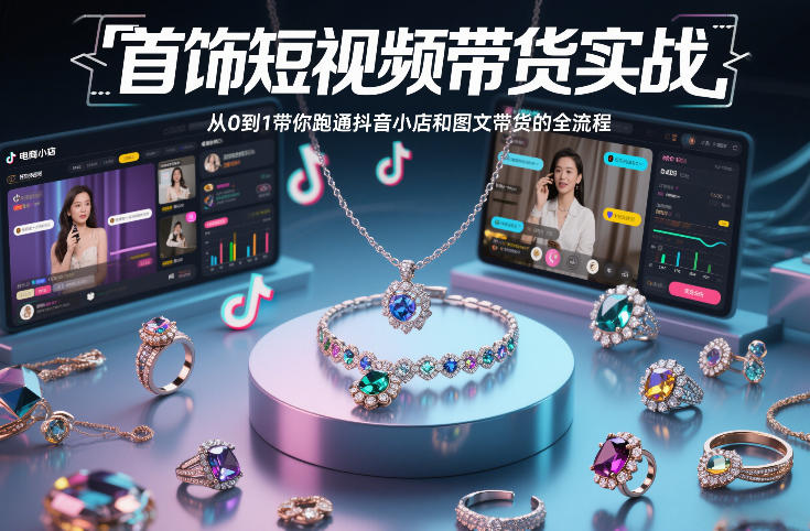 首饰短视频带货实战,从0到1带你跑通抖音小店和图文带货的全流程插图 首饰短视频带货实战,从0到1带你跑通抖音小店和图文带货的全流程