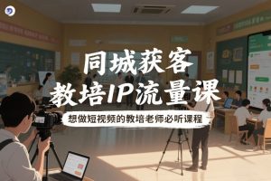 同城获客,教培IP流量课,想做短视频的教培老师必听课程