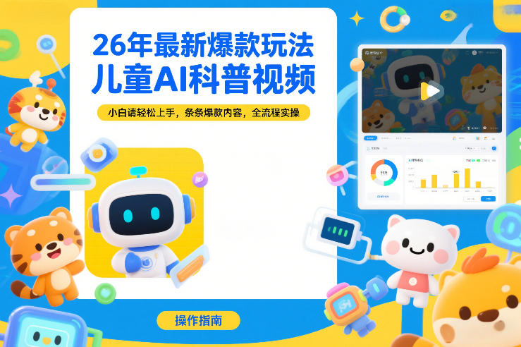 26年最新爆款玩法,儿童AI科普视频,小白请轻松上手,条条爆款内容,全流程实操插图 26年最新爆款玩法,儿童AI科普视频,小白请轻松上手,条条爆款内容,全流程实操