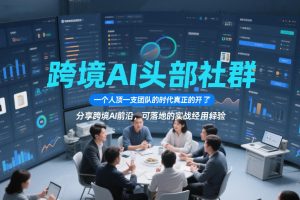 跨境AI头部社群,一个人顶一支团队的时代真正的开始了,分享跨境AI前沿,可落地的实战经验