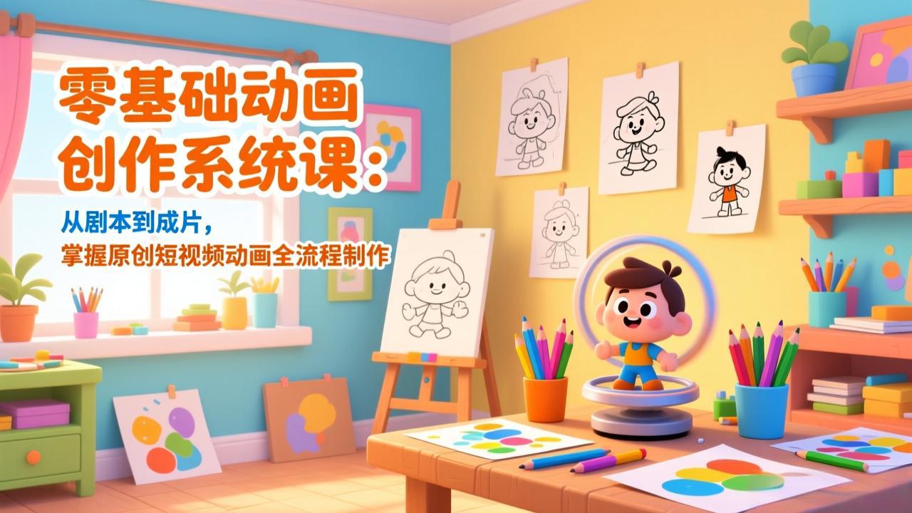 零基础动画创作系统课：从剧本到成片，掌握原创短视频动画全流程制作插图