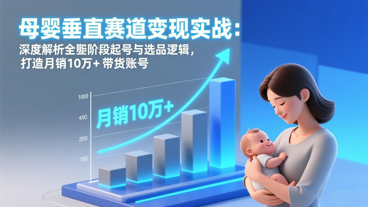 母婴垂直赛道变现实战:深度解析三大阶段起号与选品逻辑,打造月销10万+带货账号插图 母婴垂直赛道变现实战:深度解析三大阶段起号与选品逻辑,打造月销10万+带货账号插图