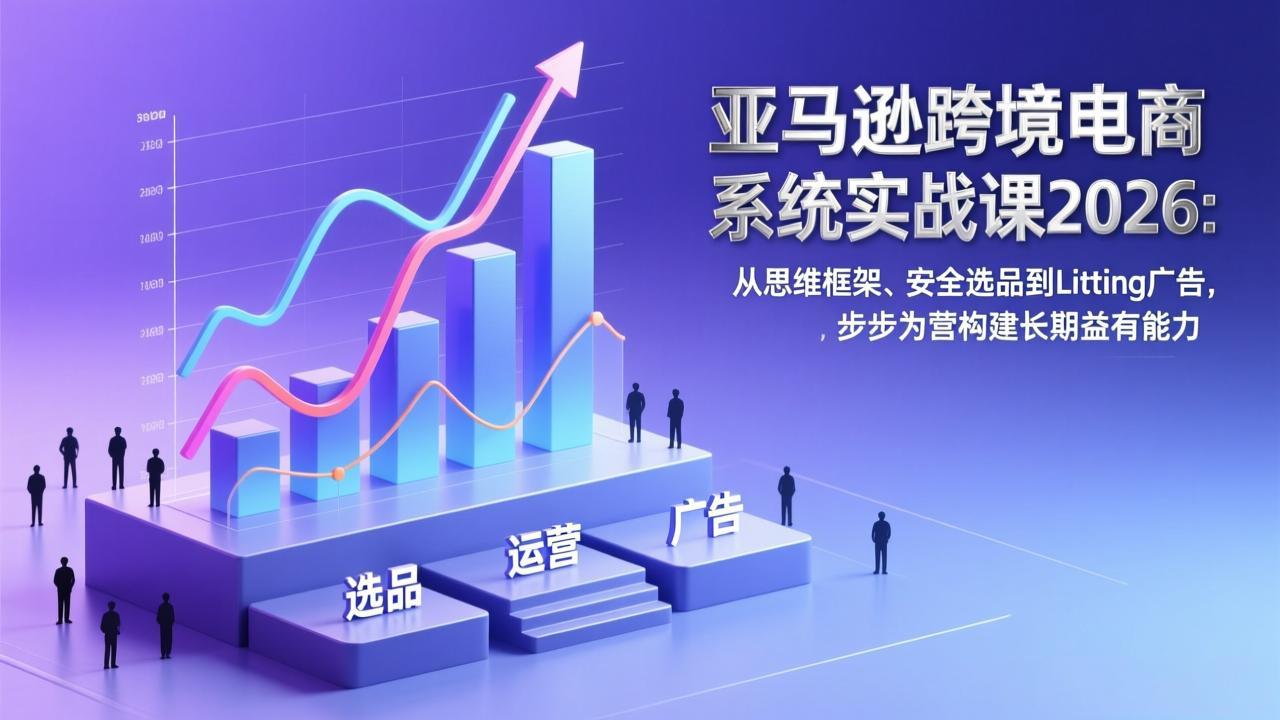 亚马逊跨境电商系统实战课2026:从思维框架、安全选品到Listing广告,步步为营构建长期盈利能力插图 亚马逊跨境电商系统实战课2026:从思维框架、安全选品到Listing广告,步步为营构建长期盈利能力插图