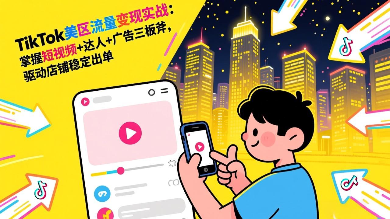 TikTok美区流量变现实战:掌握短视频+达人+广告三板斧,驱动店铺稳定出单插图 TikTok美区流量变现实战:掌握短视频+达人+广告三板斧,驱动店铺稳定出单插图