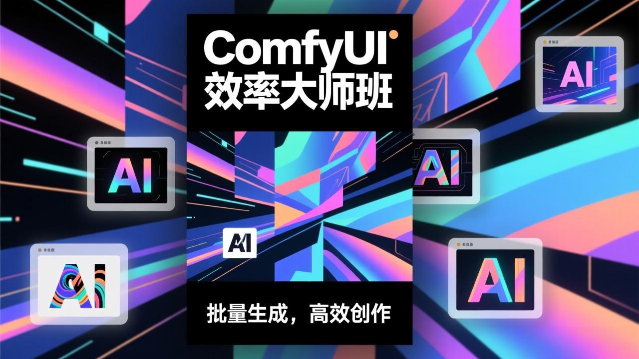 ComfyUI效率大师班:工作流搭建,批量生成,将个人AI出图效率提升5-10倍,月接单收入1-3万插图 ComfyUI效率大师班:工作流搭建,批量生成,将个人AI出图效率提升5-10倍,月接单收入1-3万插图