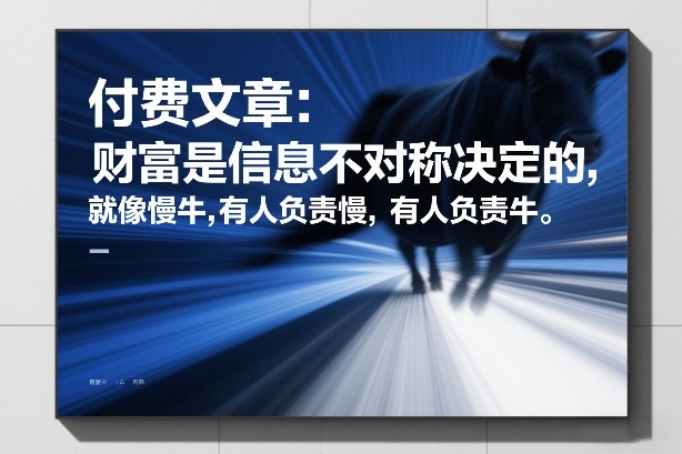 付费文章:财富是信息不对称决定的,就像慢牛,有人负责慢,有人负责牛插图 付费文章:财富是信息不对称决定的,就像慢牛,有人负责慢,有人负责牛