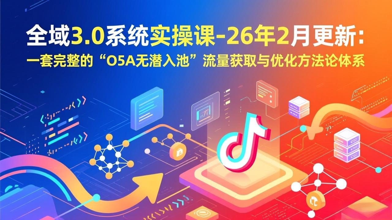 全域3.0系统实操课-26年2月更新:一套完整的“O5A无潜入池”流量获取与优化方法论体系插图 全域3.0系统实操课-26年2月更新:一套完整的“O5A无潜入池”流量获取与优化方法论体系插图