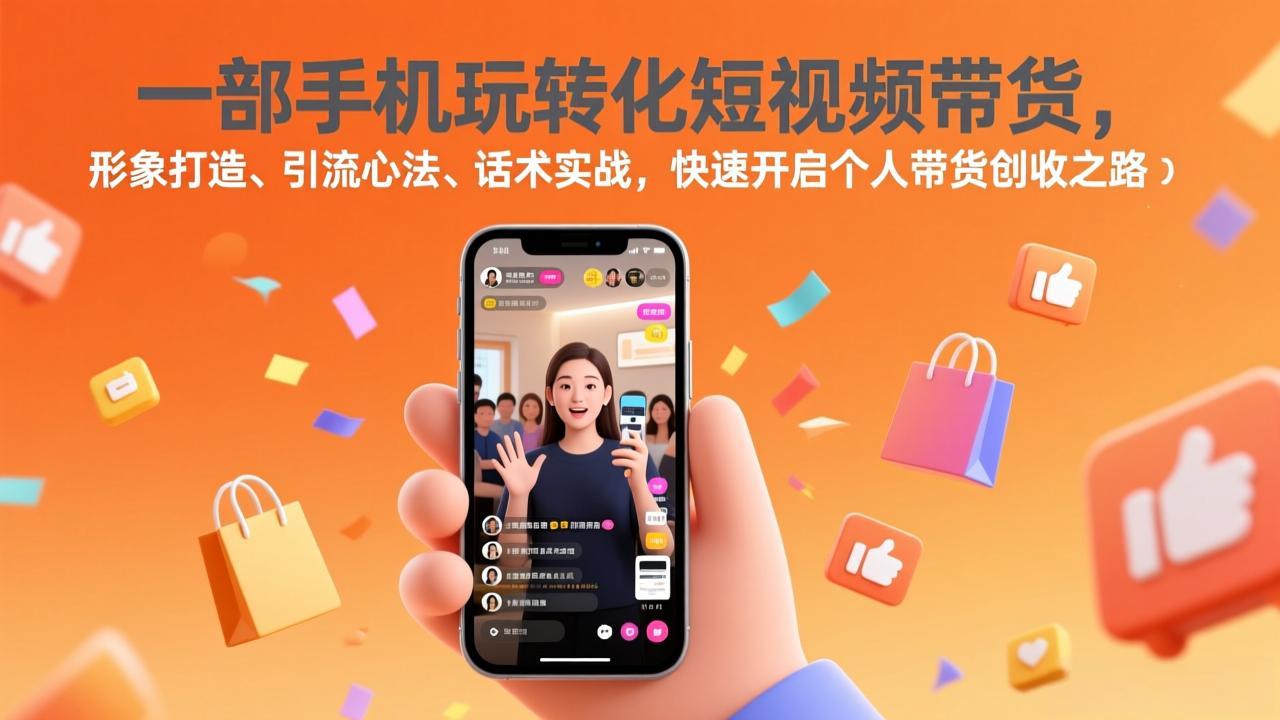 一部手机玩转化短视频带货，形象打造、引流心法、话术实战，快速开启个人带货创收之路插图