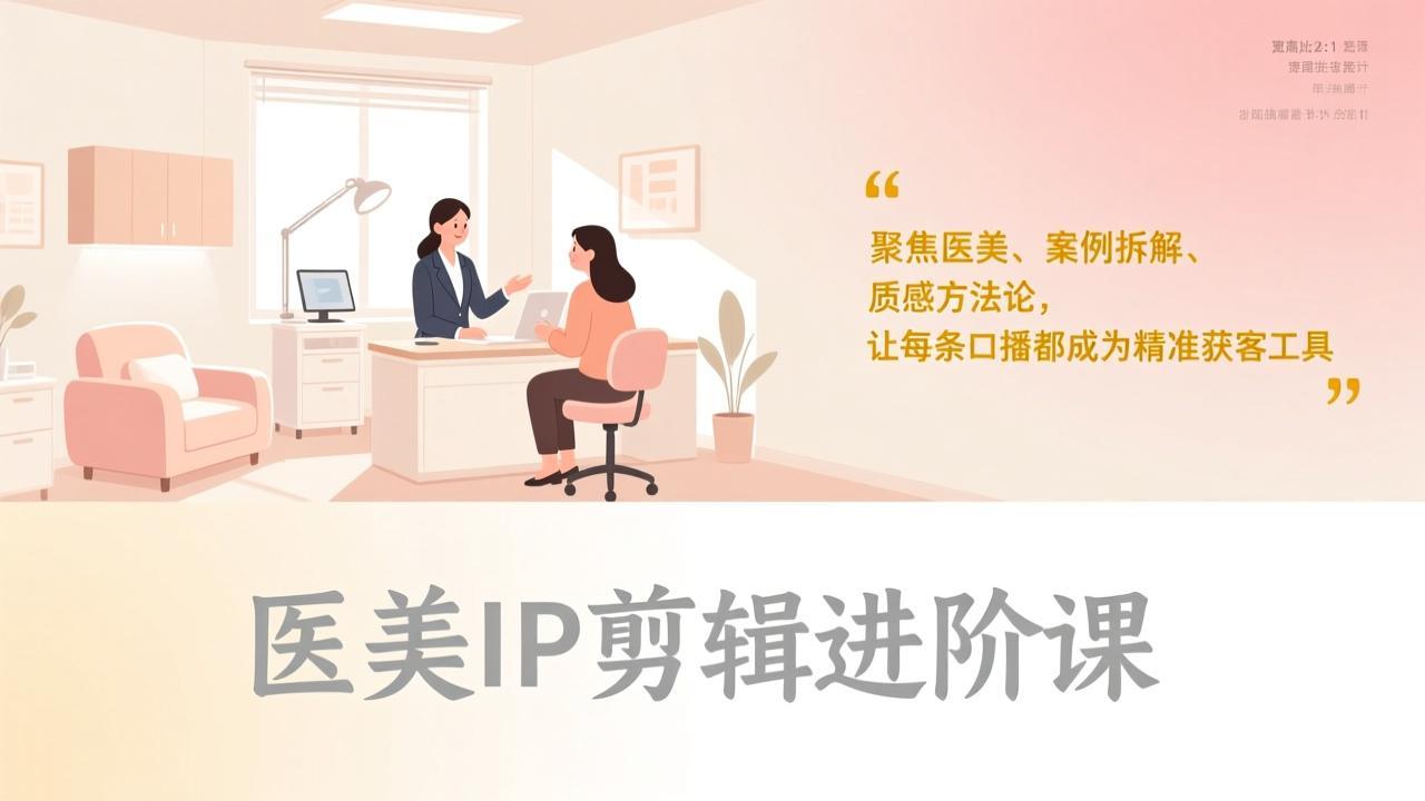 医美IP剪辑进阶课,聚焦医美、案例拆解、质感方法论,让每条口播都成为精准获客工具插图 医美IP剪辑进阶课,聚焦医美、案例拆解、质感方法论,让每条口播都成为精准获客工具插图