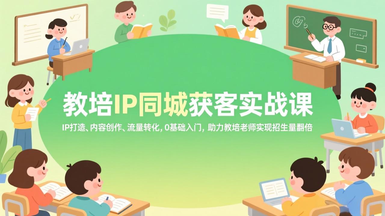 教培IP同城获客实战课,IP打造、内容创作、流量转化,0基础入门,助力教培老师实现招生量翻倍插图 教培IP同城获客实战课,IP打造、内容创作、流量转化,0基础入门,助力教培老师实现招生量翻倍插图