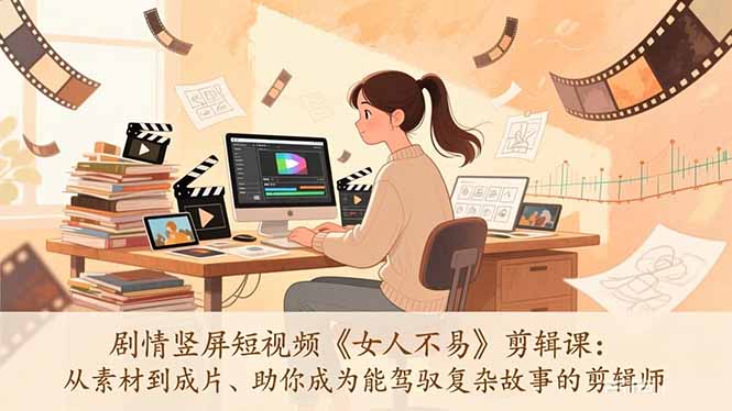剧情竖屏短视频《女人不易》剪辑课:从素材到成片、助你成为能驾驭复杂故事的剪辑师插图 剧情竖屏短视频《女人不易》剪辑课:从素材到成片、助你成为能驾驭复杂故事的剪辑师插图
