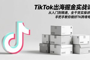 TikTok出海掘金实战课：从入门到精通，全干货实操讲解，手把手教你做好TK跨境电商