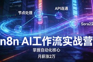 n8n AI工作流实战营,节点处理+API连通+Sora2实战,掌握自动化核心月薪涨2万